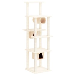 vidaXL Rascador para gatos con postes de sisal crema 169 cm