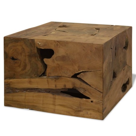 vidaXL Mesa de centro 50x50x35 cm de madera de teca genuina marrón