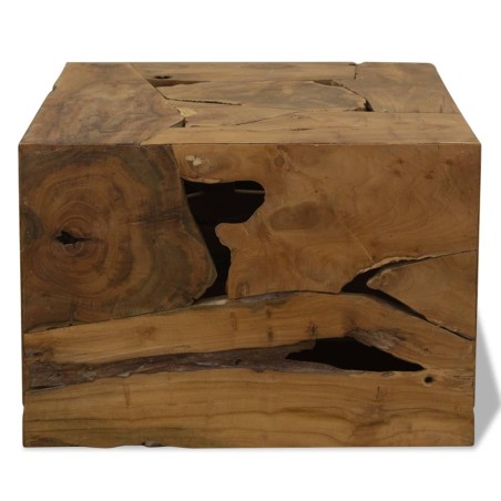 vidaXL Mesa de centro 50x50x35 cm de madera de teca genuina marrón
