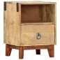 vidaXL Mesita de noche madera maciza de mango rugosa 40x30x52 cm vidaXL Mesita de noche madera maciza de mango rugosa 40x30x52 cm