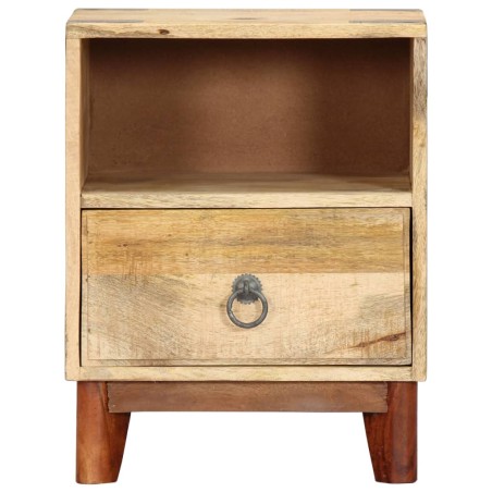 vidaXL Mesita de noche madera maciza de mango rugosa 40x30x52 cm