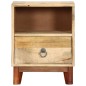 vidaXL Mesita de noche madera maciza de mango rugosa 40x30x52 cm vidaXL Mesita de noche madera maciza de mango rugosa 40x30x52 cm