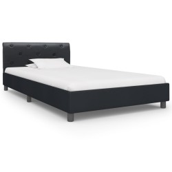 vidaXL Estructura de cama de cuero sintético negro 100x200 cm