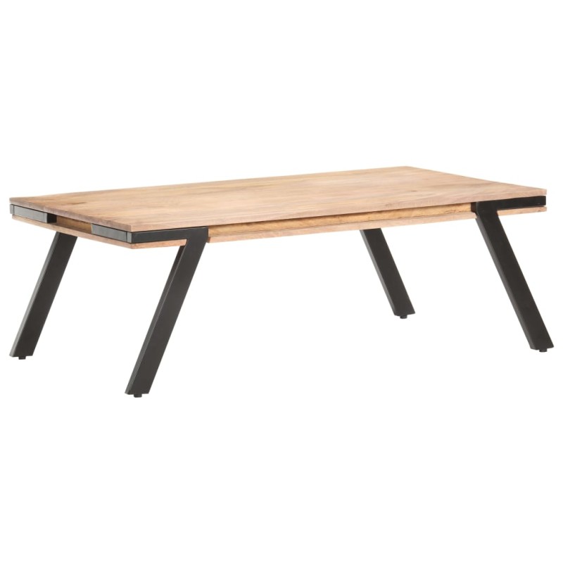 vidaXL Mesa de centro madera de mango maciza 114x65x40 cm