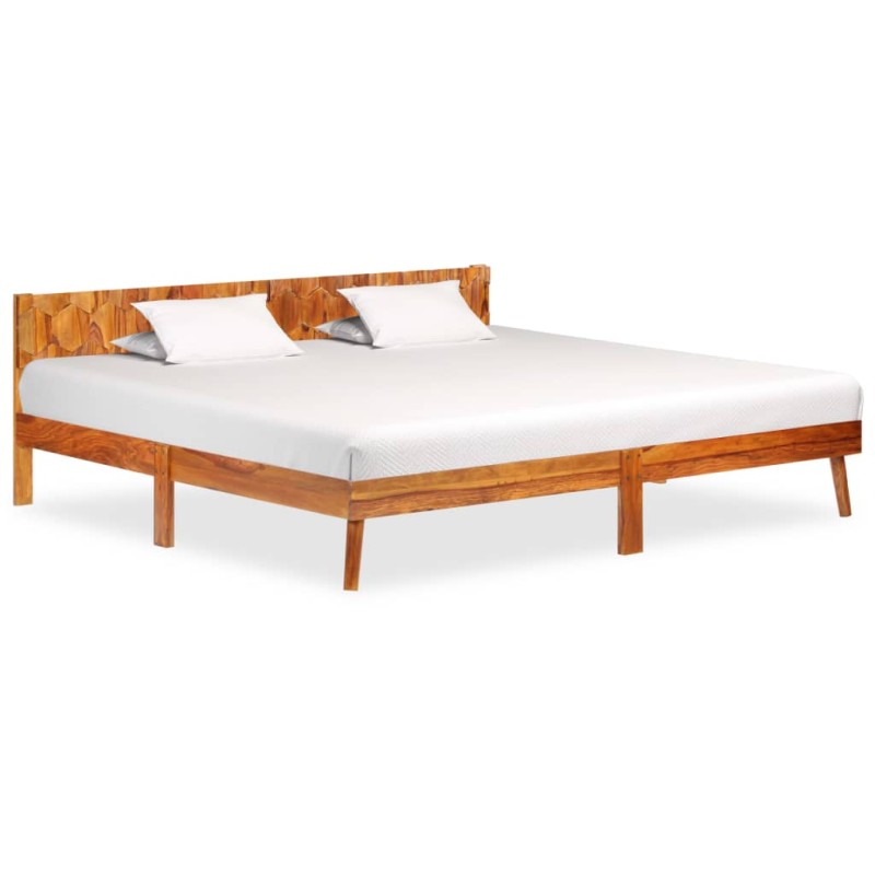 vidaXL Estructura de cama de madera maciza de sheesham 200x200 cm vidaXL Estructura de cama de madera maciza de sheesham 200x200 cm