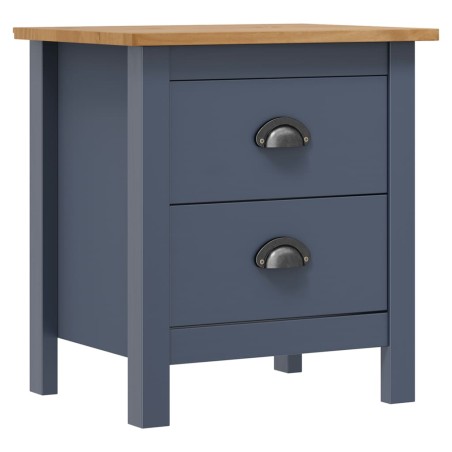 vidaXL Mesita de noche Hill madera maciza de pino gris 46x35x49,5 cm
