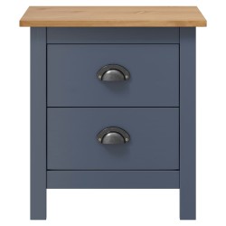 vidaXL Mesita de noche Hill madera maciza de pino gris 46x35x49,5 cm
