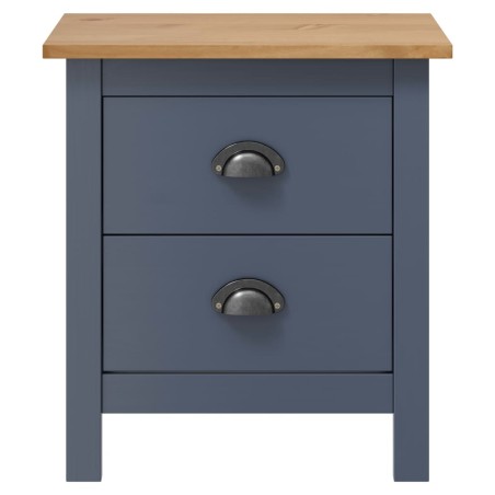 vidaXL Mesita de noche Hill madera maciza de pino gris 46x35x49,5 cm