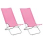 vidaXL Sillas de playa plegables 2 unidades tela rosa vidaXL Sillas de playa plegables 2 unidades tela rosa