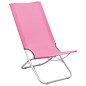 vidaXL Sillas de playa plegables 2 unidades tela rosa vidaXL Sillas de playa plegables 2 unidades tela rosa