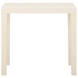 vidaXL Mesa de jardín de plástico blanca 79x65x72 cm