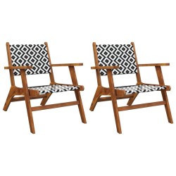 vidaXL Sillas de jardín 2 unidades madera maciza de acacia