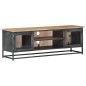 vidaXL Mueble para TV madera maciza de acacia y acero gris 120x30x40cm