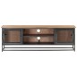vidaXL Mueble para TV madera maciza de acacia y acero gris 120x30x40cm