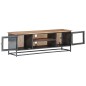 vidaXL Mueble para TV madera maciza de acacia y acero gris 120x30x40cm