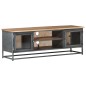 vidaXL Mueble para TV madera maciza de acacia y acero gris 120x30x40cm