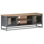 vidaXL Mueble para TV madera maciza de acacia y acero gris 120x30x40cm