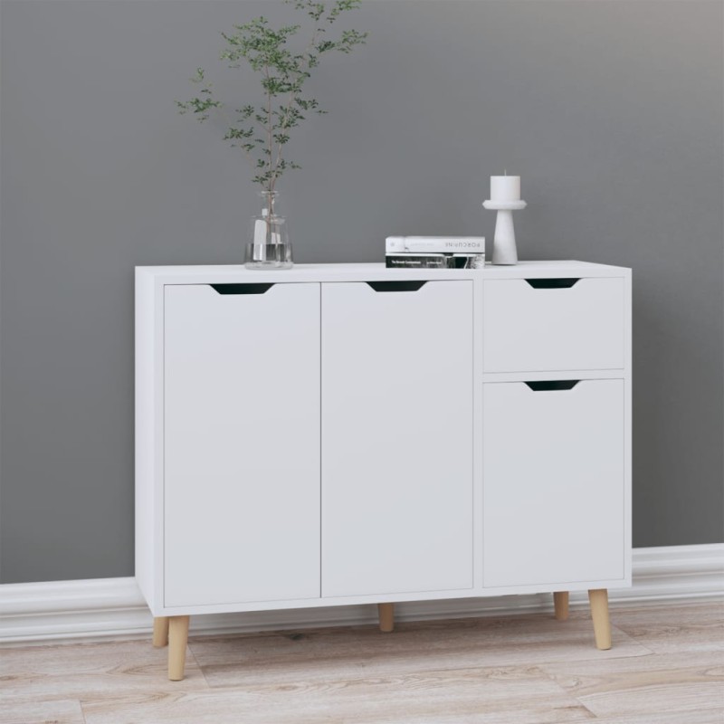 vidaXL Aparador de madera contrachapada blanco 90x30x72 cm vidaXL Aparador de madera contrachapada blanco 90x30x72 cm