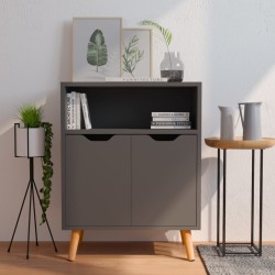 vidaXL Aparador de madera de ingeniería gris 60x30x72 cm