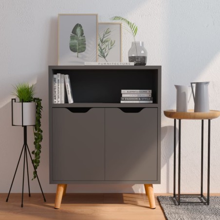vidaXL Aparador de madera de ingeniería gris 60x30x72 cm