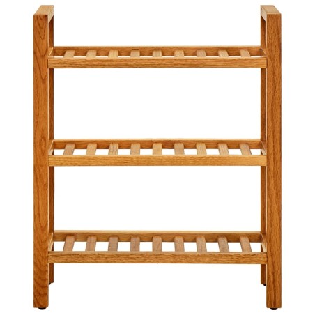 vidaXL Zapatero con 3 estantes madera maciza de roble 50x27x60 cm