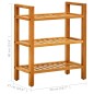 vidaXL Zapatero con 3 estantes madera maciza de roble 50x27x60 cm vidaXL Zapatero con 3 estantes madera maciza de roble 50x27x60 cm