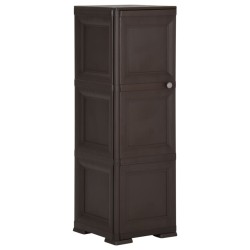 vidaXL Armario de plástico diseño de madera marrón 40x43x125 cm