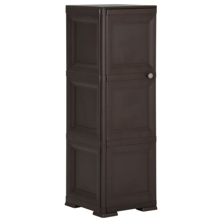 vidaXL Armario de plástico diseño de madera marrón 40x43x125 cm