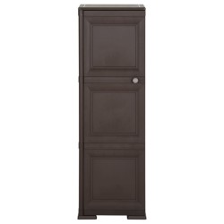 vidaXL Armario de plástico diseño de madera marrón 40x43x125 cm