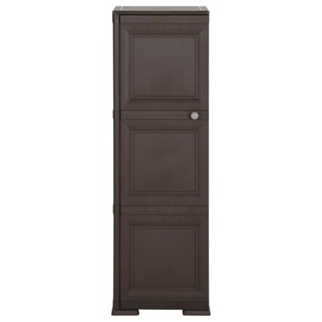 vidaXL Armario de plástico diseño de madera marrón 40x43x125 cm