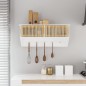 vidaXL Armario pared ganchos madera contrachapada blanco 80x24x35,5 cm vidaXL Armario pared ganchos madera contrachapada blanco 80x24x35,5 cm
