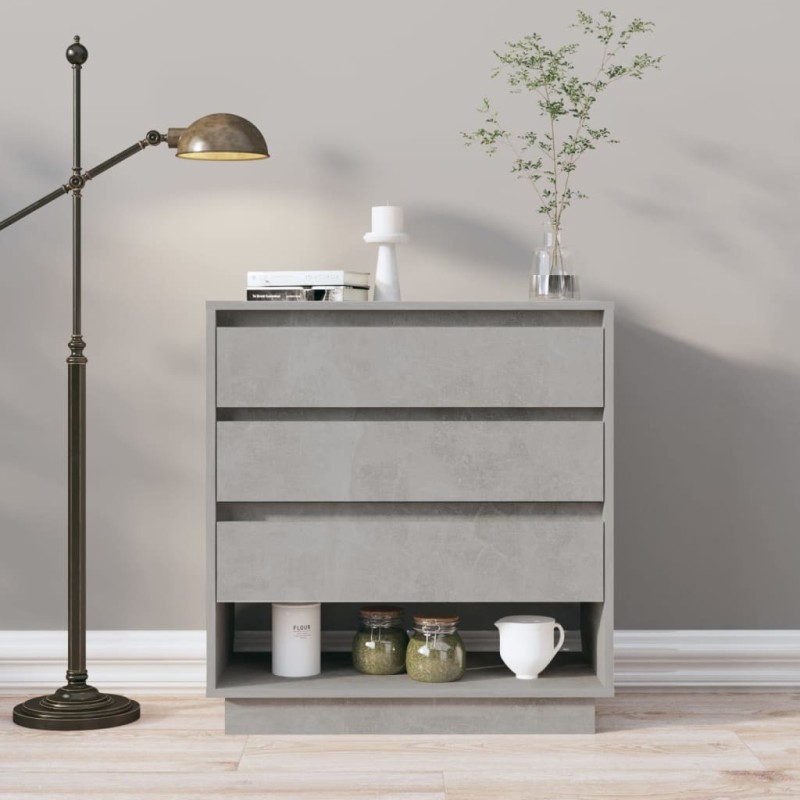 vidaXL Aparador de madera contrachapada gris hormigón 70x41x75 cm vidaXL Aparador de madera contrachapada gris hormigón 70x41x75 cm