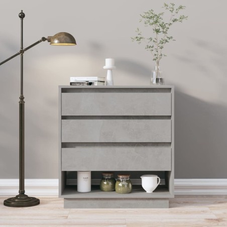 vidaXL Aparador de madera contrachapada gris hormigón 70x41x75 cm