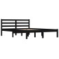 vidaXL Estructura de cama madera maciza de pino negro 135x190 cm