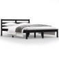 vidaXL Estructura de cama madera maciza de pino negro 135x190 cm