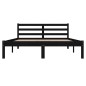vidaXL Estructura de cama madera maciza de pino negro 135x190 cm