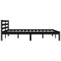 vidaXL Estructura de cama madera maciza de pino negro 135x190 cm