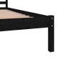 vidaXL Estructura de cama madera maciza de pino negro 135x190 cm
