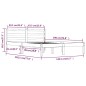 vidaXL Estructura de cama madera maciza de pino negro 135x190 cm