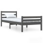vidaXL Estructura de cama madera maciza gris 100x200 cm