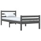 vidaXL Estructura de cama madera maciza gris 100x200 cm