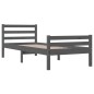 vidaXL Estructura de cama madera maciza gris 100x200 cm