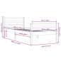 vidaXL Estructura de cama madera maciza gris 100x200 cm