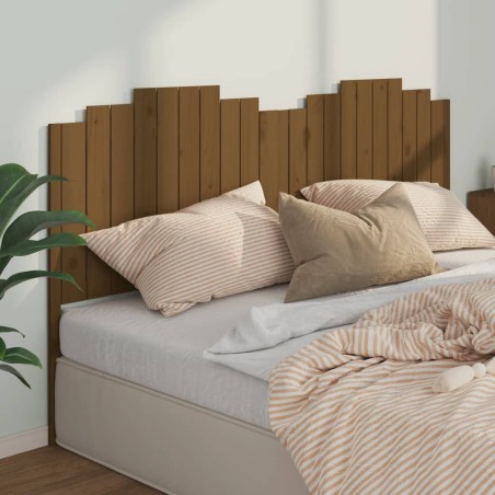 vidaXL Cabecero de cama madera maciza de pino marrón miel 206x4x110 cm