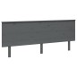 vidaXL Cabecero de cama madera maciza de pino gris 204x6x82,5 cm