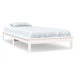 vidaXL Estructura de cama madera maciza de pino blanca 100x200 cm