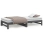 vidaXL Sofá cama extraíble madera maciza de pino gris 2x(100x200) cm