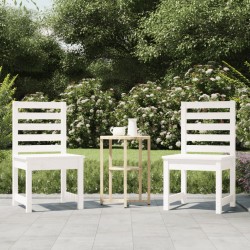 vidaXL Sillas jardín 2 uds madera maciza pino blanco 40,5x48x91,5 cm