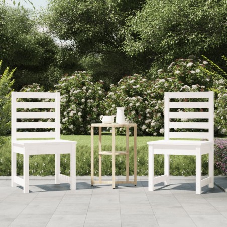 vidaXL Sillas jardín 2 uds madera maciza pino blanco 40,5x48x91,5 cm