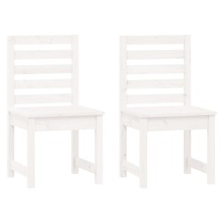 vidaXL Sillas jardín 2 uds madera maciza pino blanco 40,5x48x91,5 cm